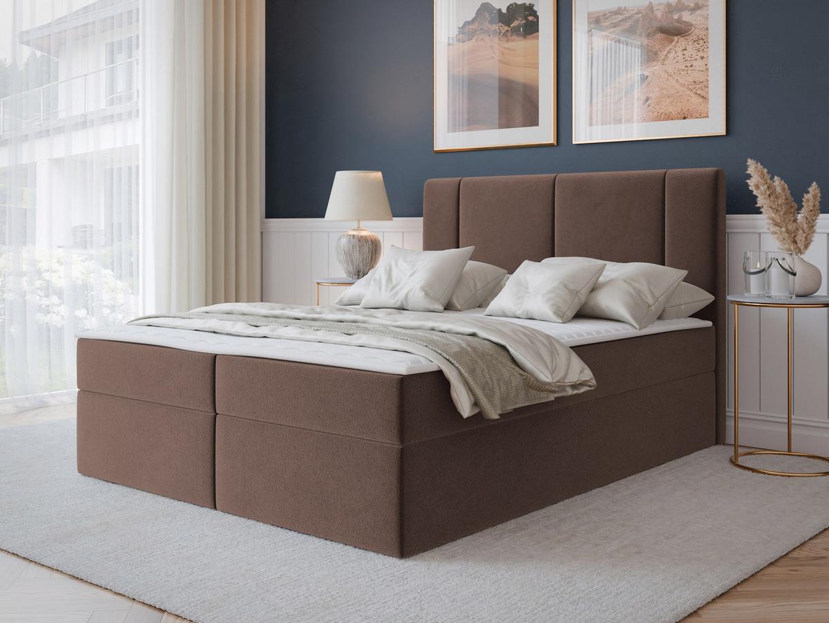 BOXBETT Michelle 160x200 - H3 - Schwarz/Braun, Holzwerkstoff/Kunststoff (160/200cm) - MIRJAN24