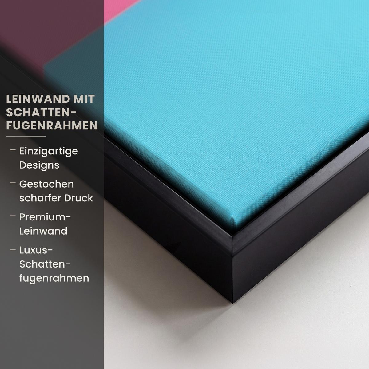 LEINWAND Bilder mit Rahmen - Chick - Sonnenbrille - Blau - 70x50 - Pink, Textil (70/50cm) - MuchoWow