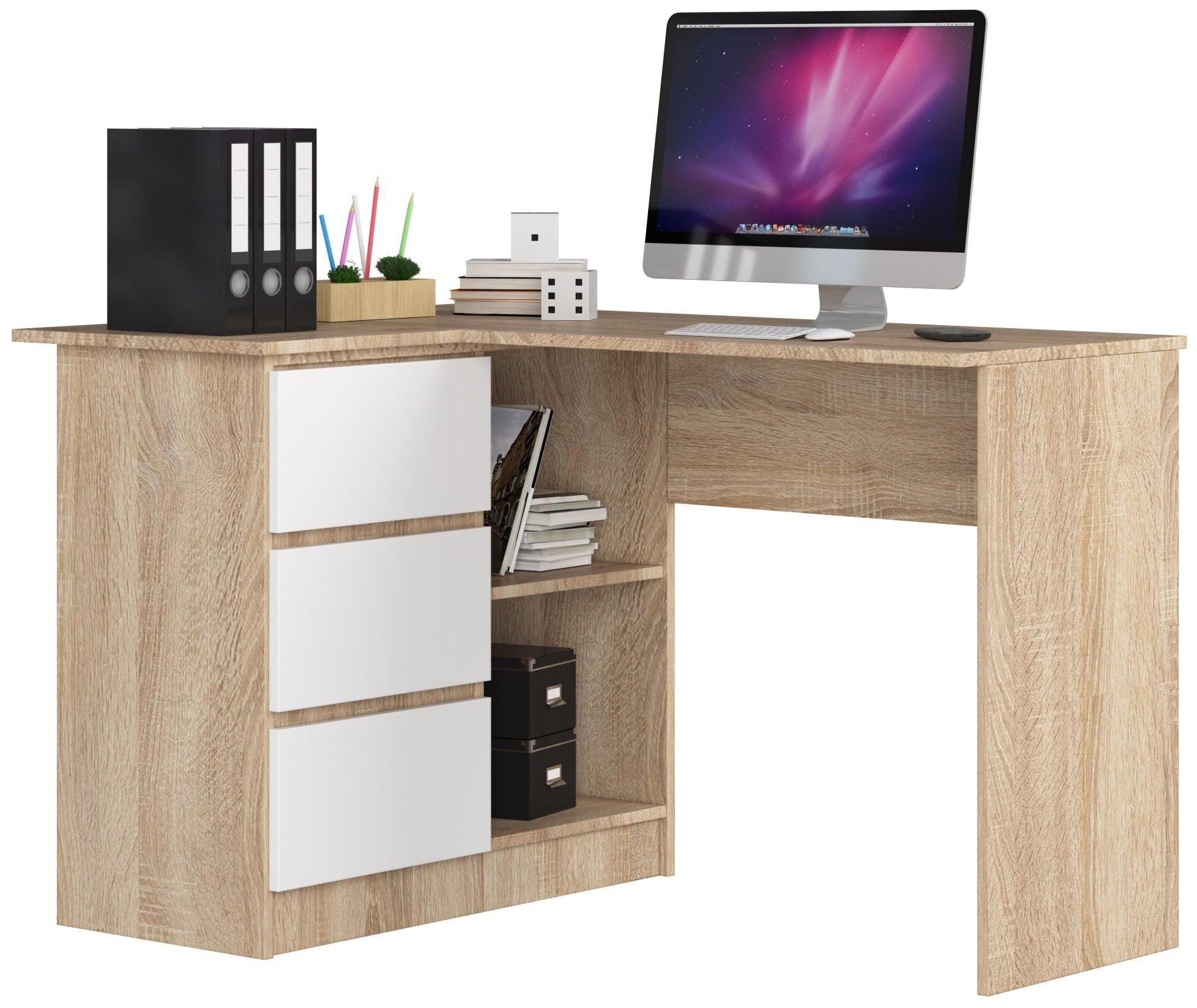 SCHREIBTISCH Eiche Sonoma, Weiß 77/124/85 - Weiß/Sonoma Eiche, Holzwerkstoff (124/85/77cm) - RAUMHIRSCH FURNITURE