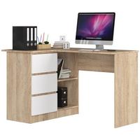 SCHREIBTISCH Eiche Sonoma, Weiß 77/124/85 - Weiß/Sonoma Eiche, Holzwerkstoff (124/85/77cm) - RAUMHIRSCH FURNITURE