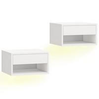 NACHTTISCH 2er Set Spanplatte MDF Weiß - Weiß, Holzwerkstoff (32/21/37cm) - HOMCOM