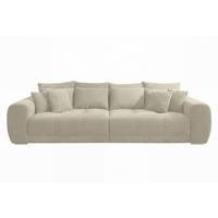 BIG-SOFA Federkern B306/T134/H86 cm, Liegefläche 120x240 cm, Cord Beige Grau / 15173 - Chromfarben/Greige, Textil/Metall (306/86/134cm) - luma-home