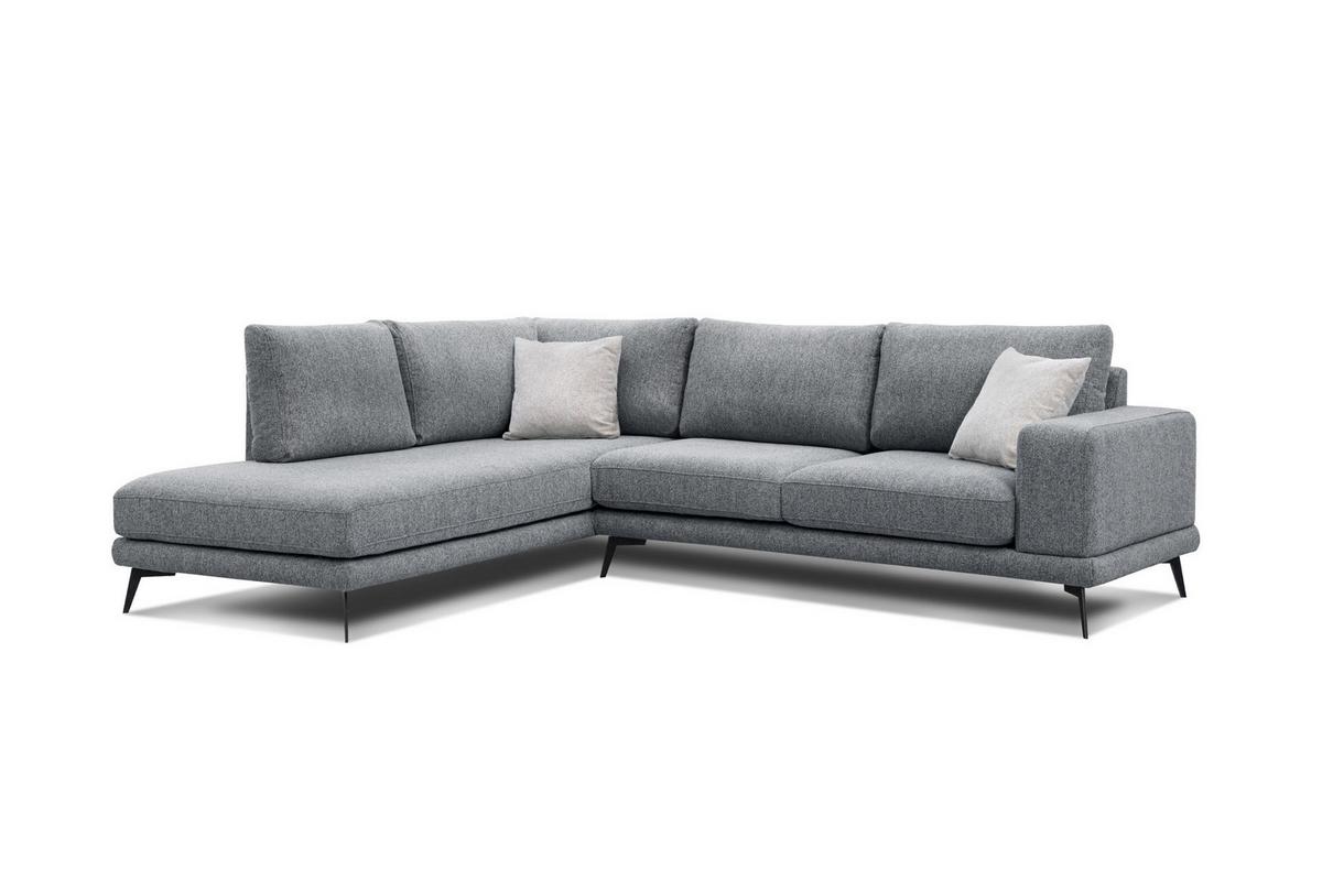 ECKSOFA MEDIOLANE 5-Sitzer, grau - Grau, Holzwerkstoff/Textil (219/282cm) - Wozimo