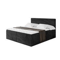 BOXBETT mit Matratze H4 und Lattenrost - TOLO - 180x200 Cord - Schwarz - Schwarz, Holzwerkstoff/Kunststoff (180/200cm) - ALTDECOR