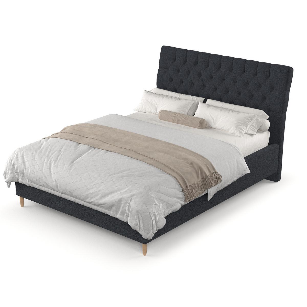 POLSTERBETT Lira 120/200 cm Anthrazit im Riva Stoff - Anthrazit/Naturfarben, Holz/Holzwerkstoff (120/200cm) - AltaBeds