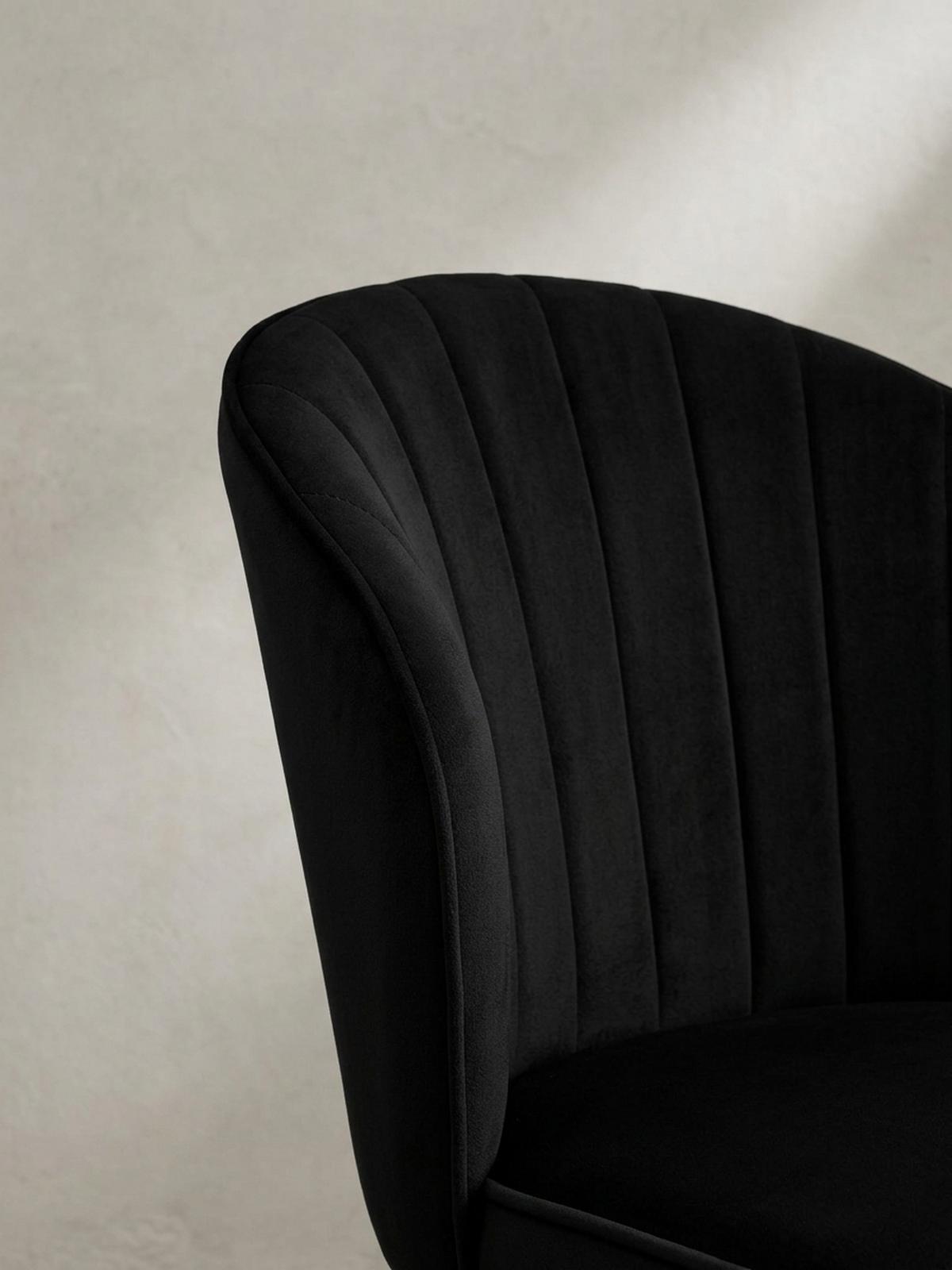 ESSZIMMERSTUHL 2er Set Samtbezug mit Metallgestell Schalenform Skandinavisch gepolstert, Schwarz 53x55x83 cm - Goldfarben/Schwarz, Textil/Metall (53/83/55cm) - KADIMA DESIGN