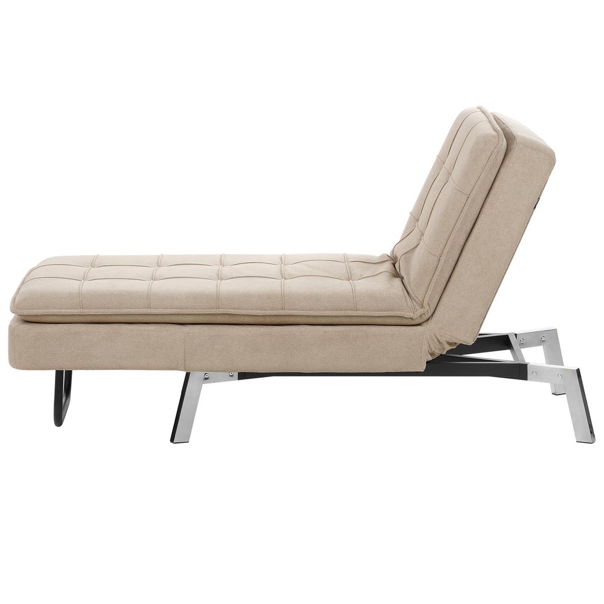 CHAISELONGUE Stoff Beige Loiret - Beige, Textil (179/93/76cm) - Beliani