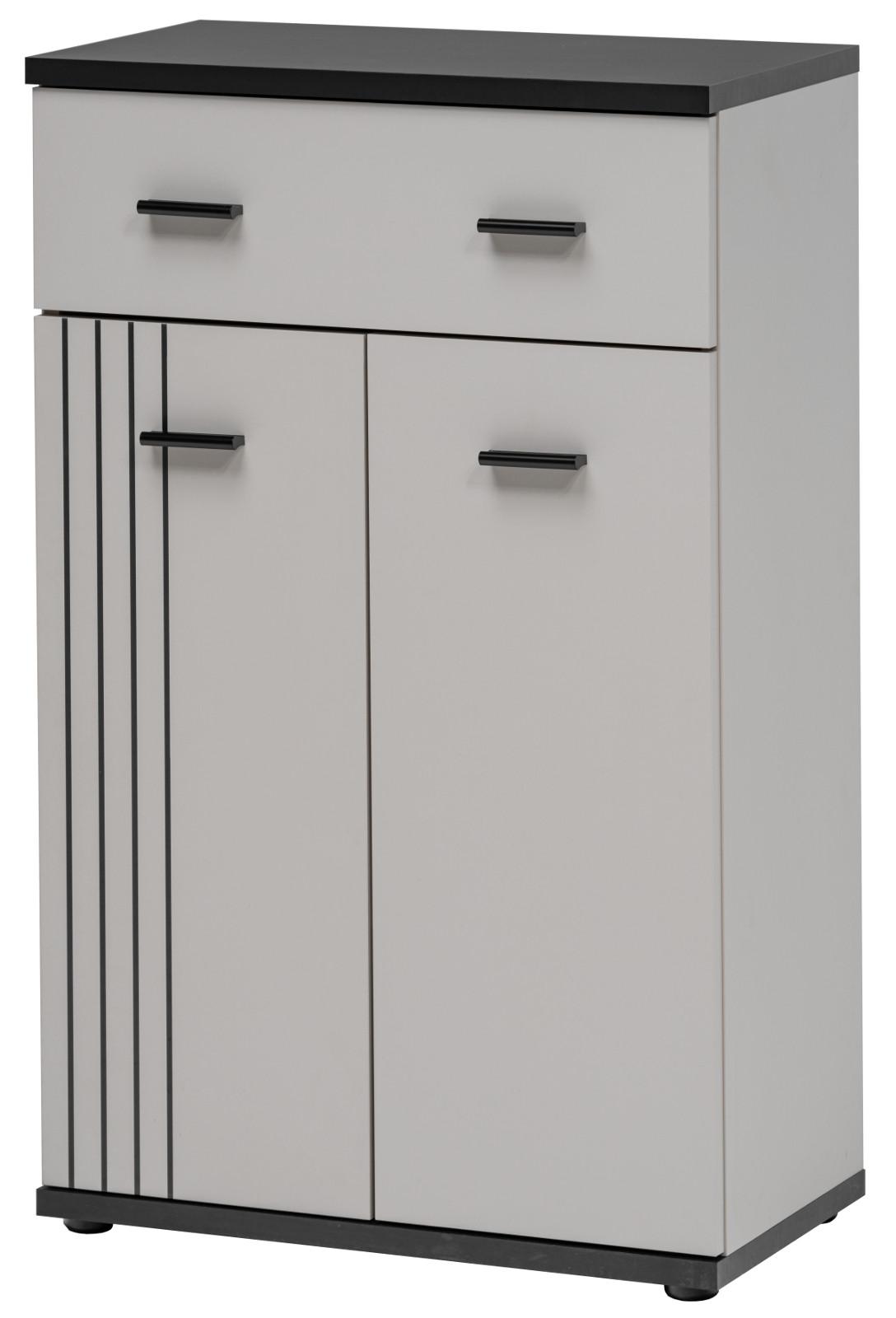 FLURKOMMODE Kaschmir, schwarz 60 x 96 cm, Flurschrank mit Streifenmuster - Kaschmir/Schwarz, Holzwerkstoff/Kunststoff (60/96/32cm) - Inn.Furn