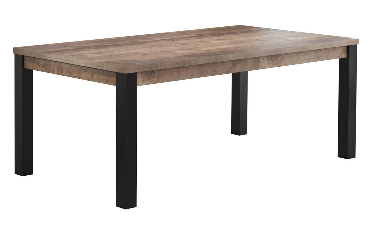 ESSTISCH Eiche Tabak, schwarz Küchentisch 200 x 90 cm - Eichefarben/Schwarz, Holzwerkstoff (100/200/77cm) - Top.Furn