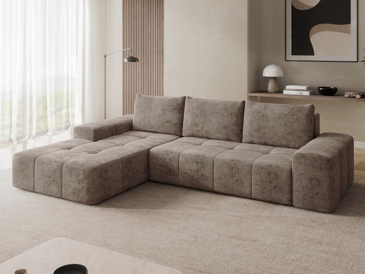 ECKSCHLAFSOFA Tonseo L, Seite: Links - Hellbraun/Schwarz, Holz/Kunststoff (275/173cm) - MIRJAN24