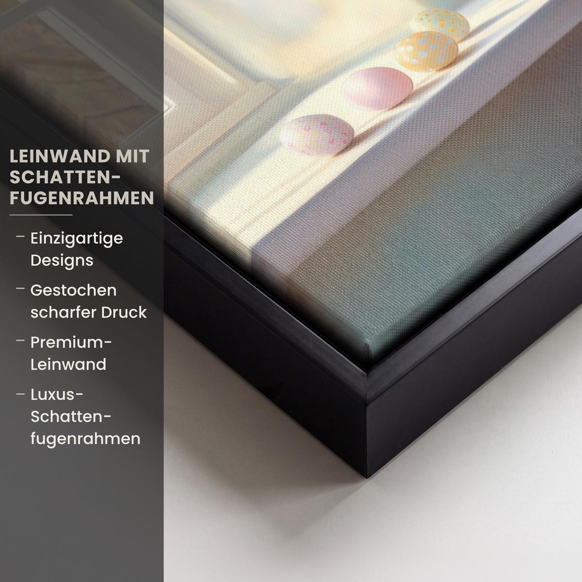 LEINWAND Bilder mit Rahmen - Stillleben - Vase - Osterzweig - 30x40 - Hellblau, Textil (30/40cm) - MuchoWow