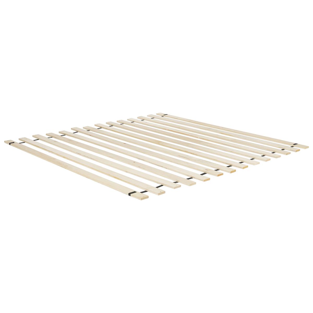 BETT ohne Kopfteil 180/200 cm Gummibaumholz Hellbraun Antras - Hellbraun, Holz (180/200cm) - Beliani