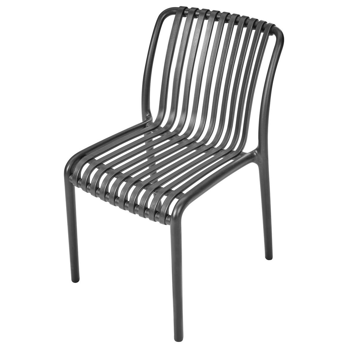GARTENSTUHL 4er-Set Schwarz Ariccia - Schwarz, Kunststoff (45/78/50cm) - Beliani