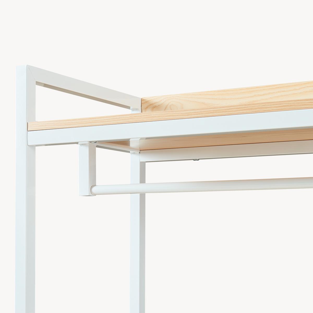 GARDEROBENSTÄNDER Isen - Eichefarben/Weiß, Holzwerkstoff/Metall (120/180/40cm) - [en.casa]