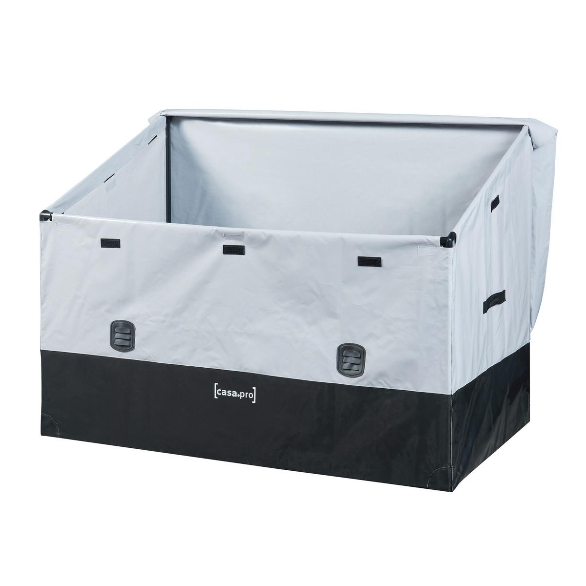 AUFBEWAHRUNGSBOX Alanno - Schwarz/Grau, Textil/Metall (147/109/86cm) - casa.pro