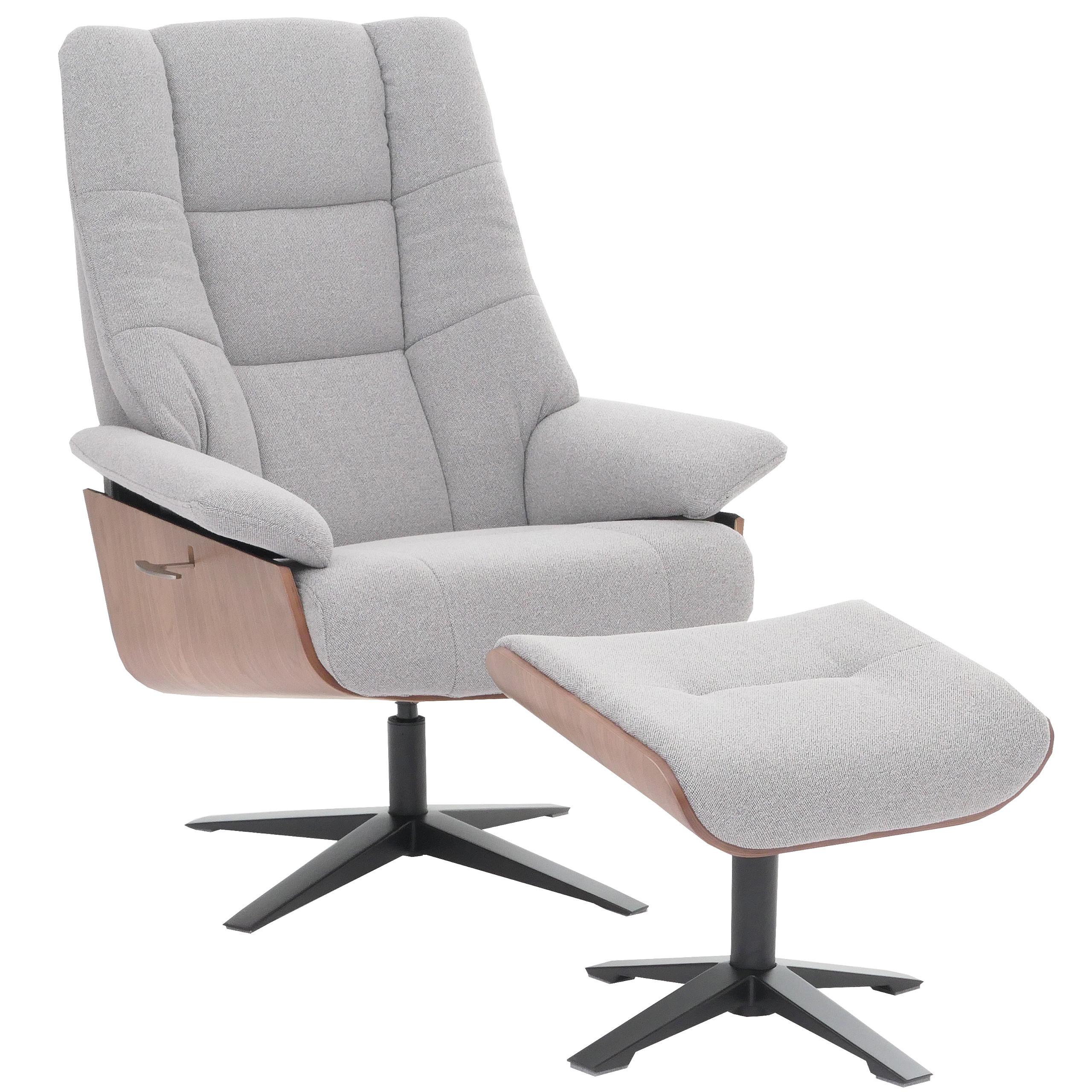 RELAXSESSL + HOCKER Grau - Grau, Textil (81/125/106cm) - MCW