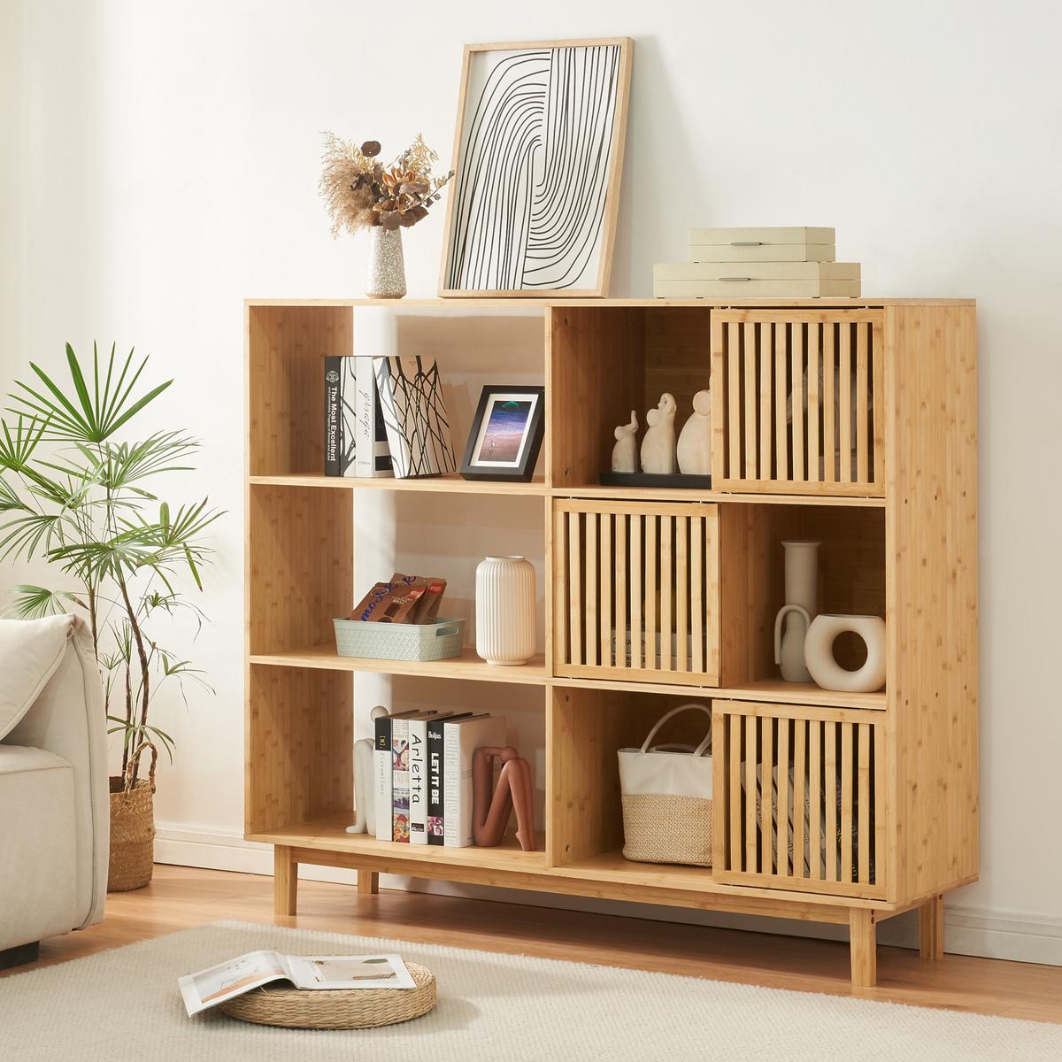 BÜCHERREGAL Ypäjä - Naturfarben, Holz (147/127.5/39cm) - [en.casa]