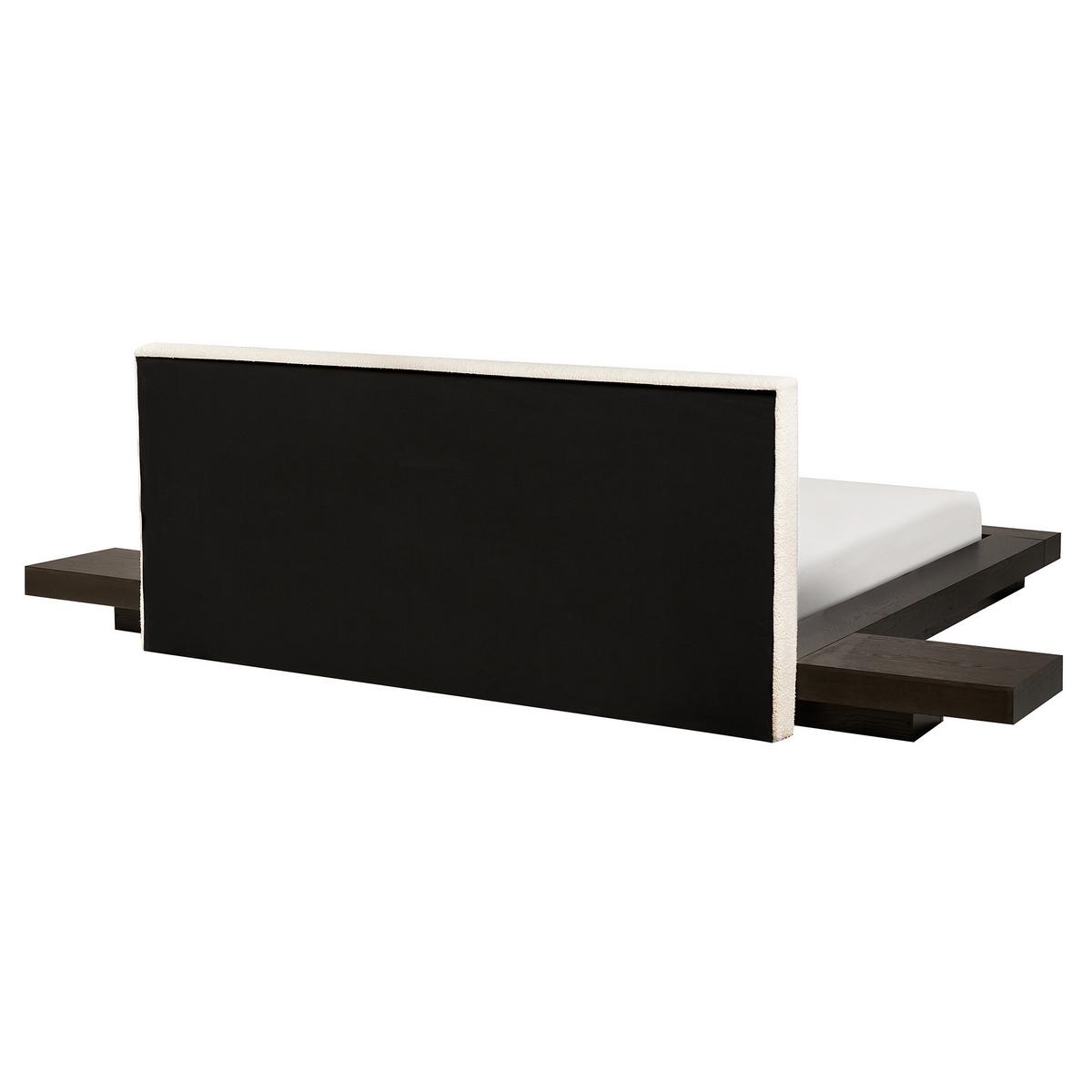 BETT mit LED 160/200 cm MDF-Platte Dunkelbraun Zen - Dunkelbraun, Holz (160/200cm) - Beliani