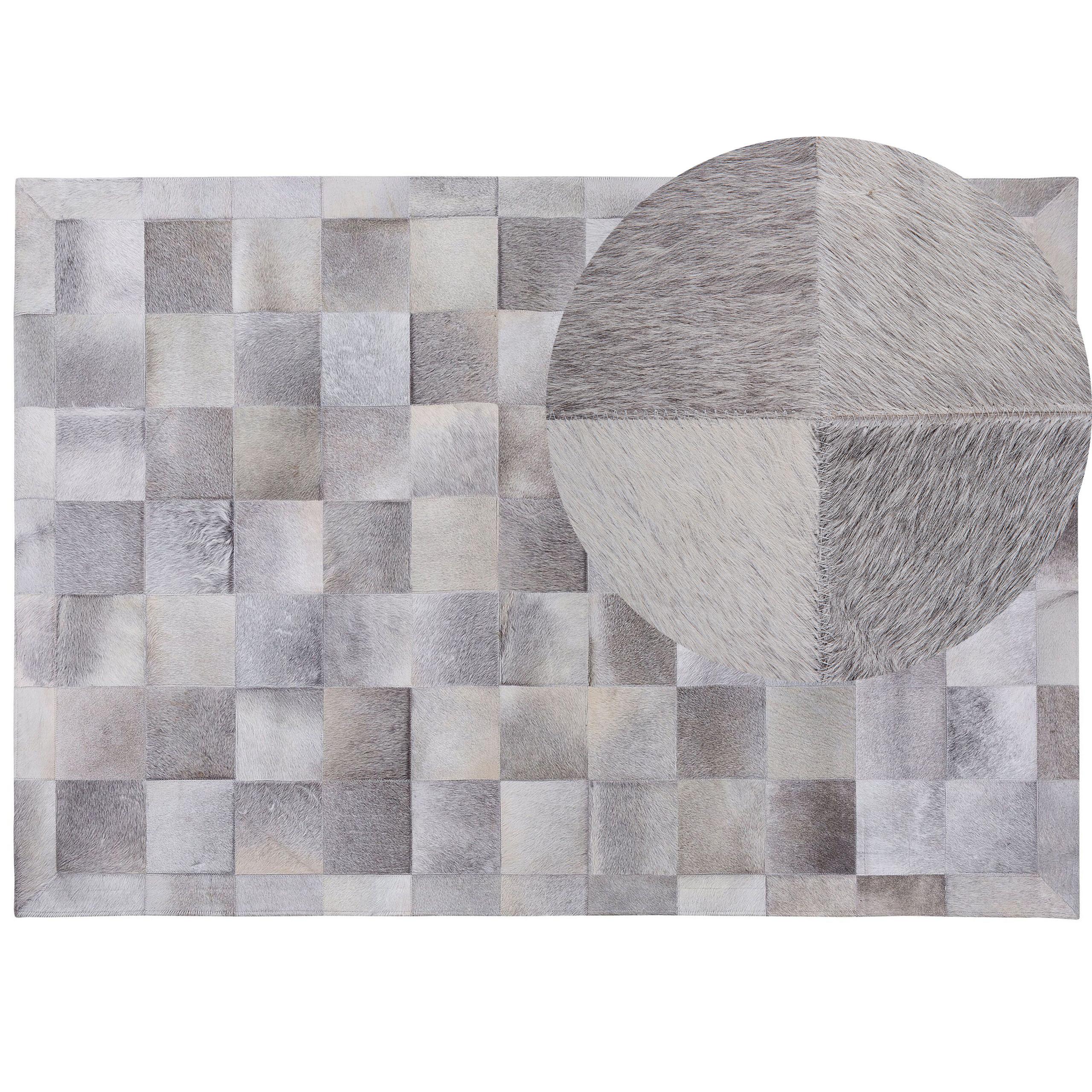 KURZFLOR-TEPPICH Alacam 230/160 cm - Grau, Fell (160/230cm) - Beliani