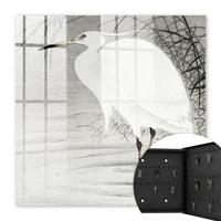 SCHLÜSSELBOX Schwarz 30x30 cm- Türöffnung nach rechts - Reiher - Weiß, Metall (30/30/5cm) - TULUP