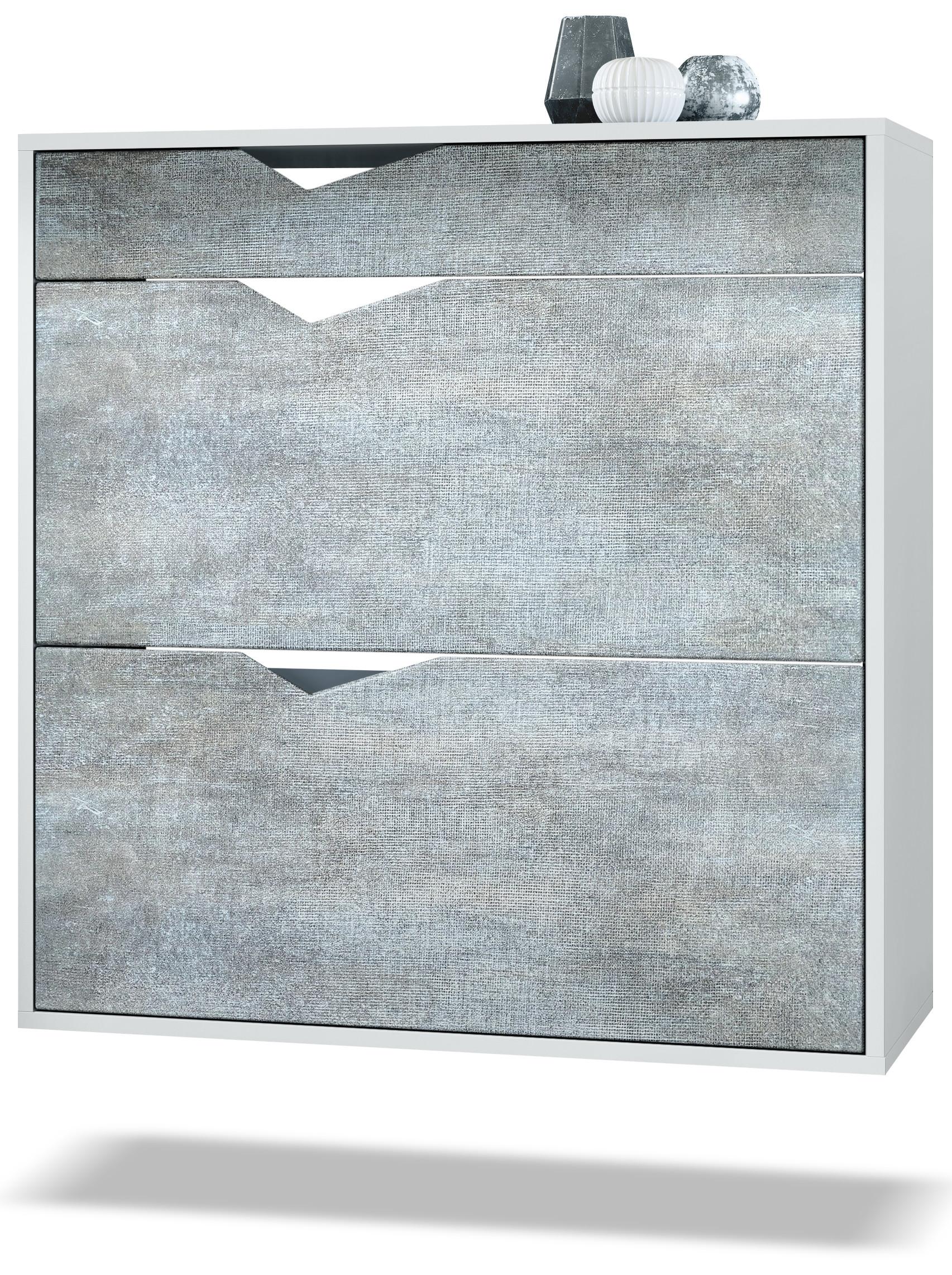 SCHUHSCHRANK Kolmio Fronten in Braun meliert - Graubraun, Holzwerkstoff (85/87/33cm) - Vladon