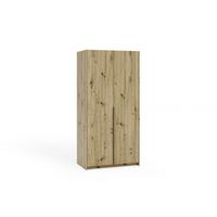 DREHTÜRENSCHRANK AMARA 100/204/58cm 2-türig Eiche Artisan - Eiche Artisan, Holzwerkstoff (100/204/58cm) - MASSENO