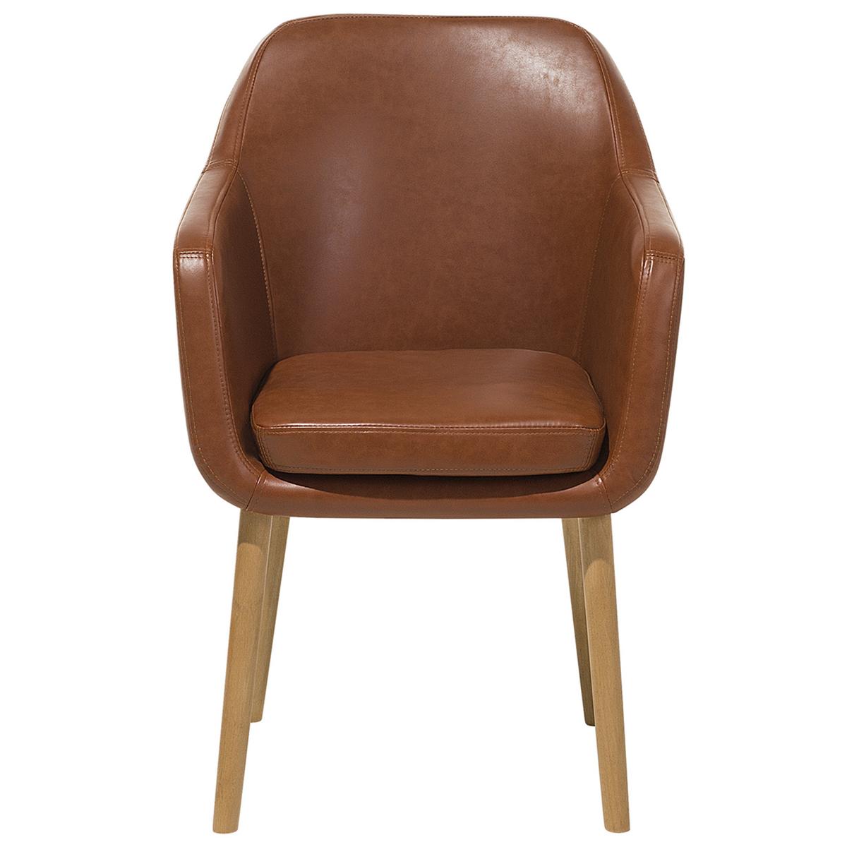 ESSZIMMERSTUHL Kunstleder Goldbraun Yorkville - Braun, Holz/Textil (56/82/46cm) - Beliani
