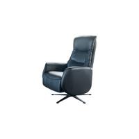 RELAXSESSEL SARI Schwarz Leder Relaxfunktion - Schwarz, Leder/Metall (77/108/89cm) - KAWOLA