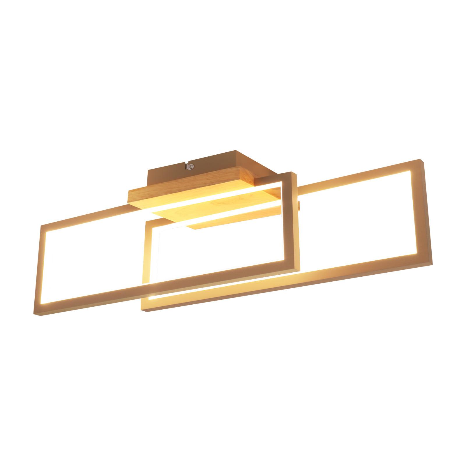LED DECKENLEUCHTE Bralyn 48/13/16 cm - Braun, Holz/Metall (48/13/16cm) - ZMH