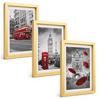 BILDER SET 3er Set - 20x30 cm Goldrahmen - Red Accents London - Goldfarben, Kunststoff (20/30cm) - TULUP