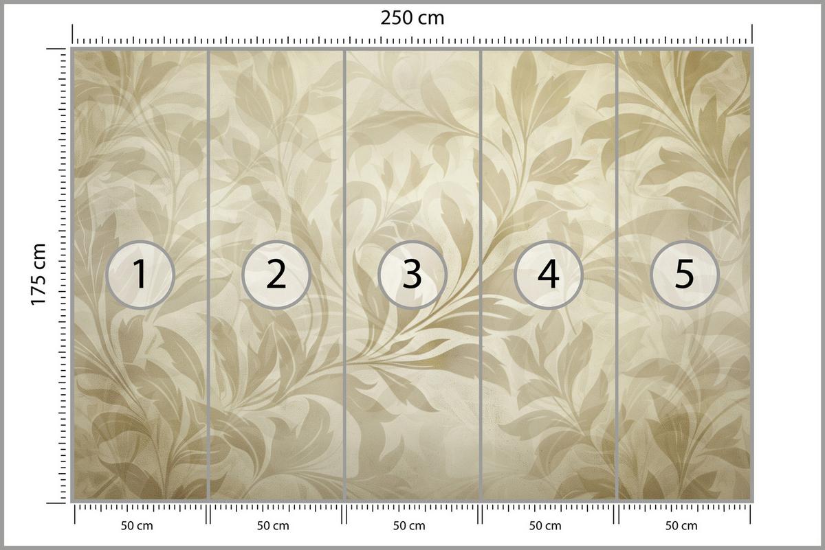 FOTOTAPETE für Schlafzimmer Blätter Pflanzen Natur 250x175 - Beige/Braun, Papier (250/175cm) - Muralo