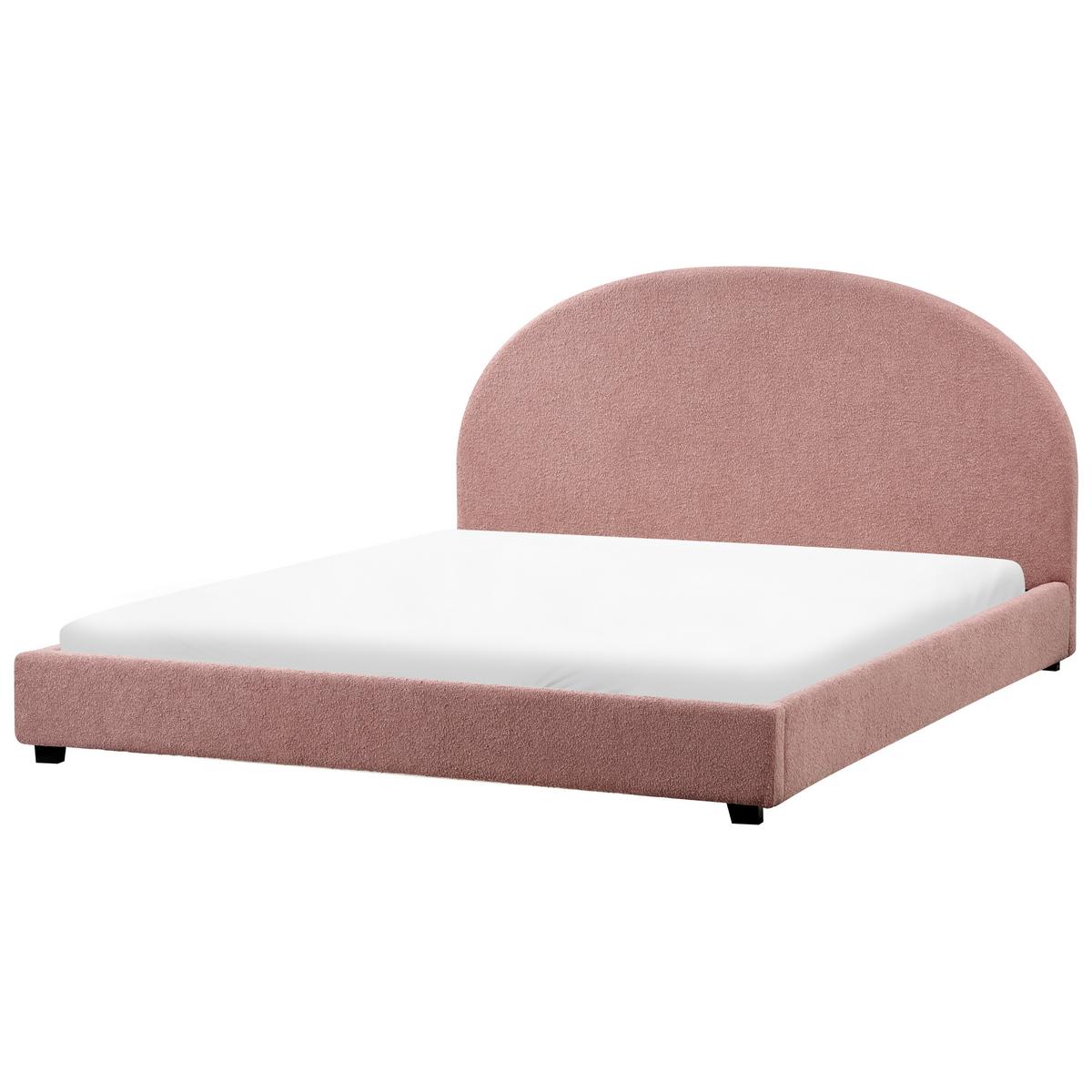 WASSERBETT Bouclé 180/200 cm Pastellrosa Vaucluse - Pink, Textil (180/200cm) - Beliani