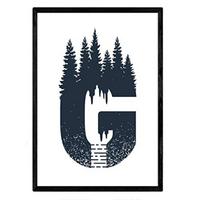 POSTER Buchstabe G Natur Berge A3 Rahmenlos - Klar, Papier (29.7/5/42cm) - Nacnic