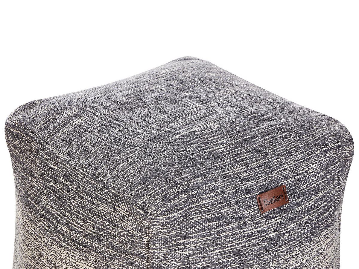 POUF Hellgrau Hirri - Beige/Hellgrau, Naturmaterialien (40/40/40cm) - Beliani
