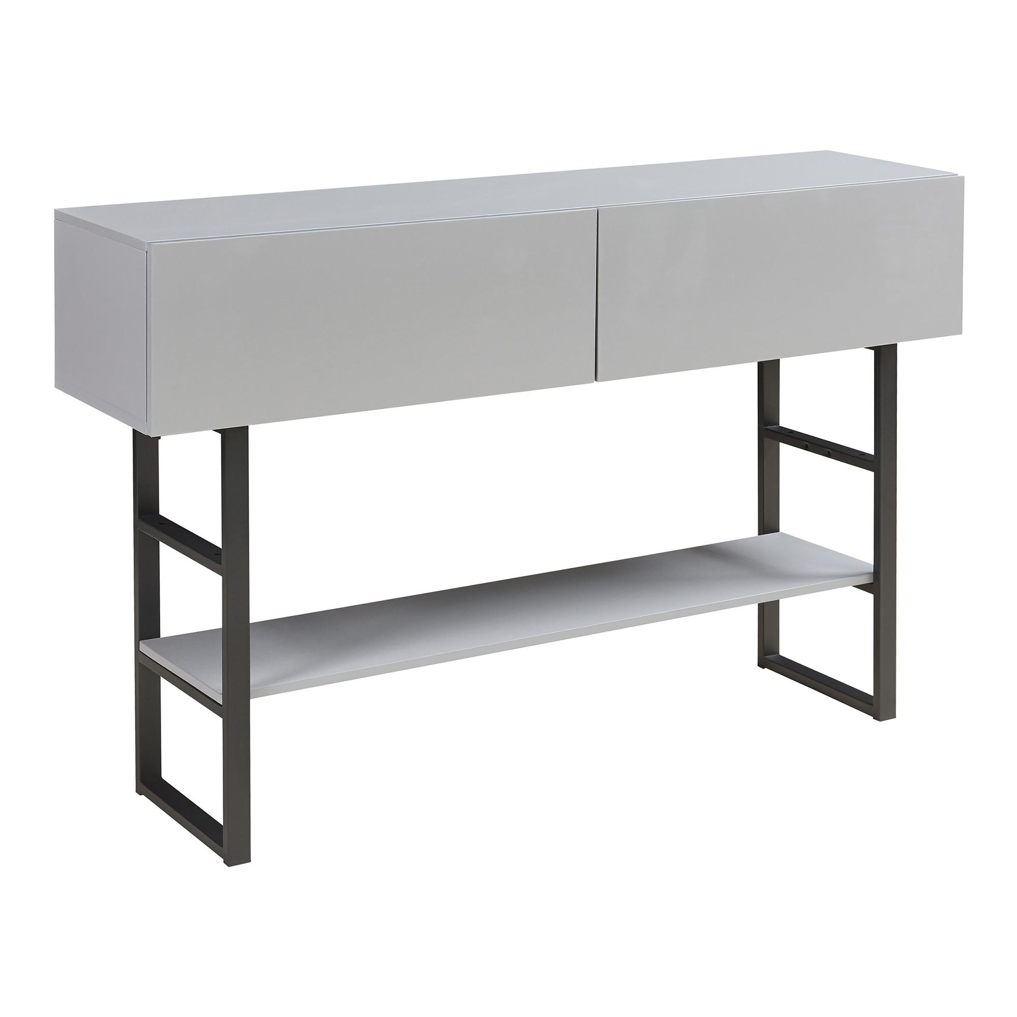 KONSOLENTISCH Varberg - Hellgrau, Holzwerkstoff/Metall (30/120/75cm) - [en.casa]