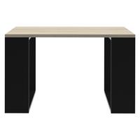 COUCHTISCH 65x65x40 cm Eicheoptik-Schwarz mit Kufenbeine - Schwarz, Holzwerkstoff (65/65/40cm) - ML-DESIGN