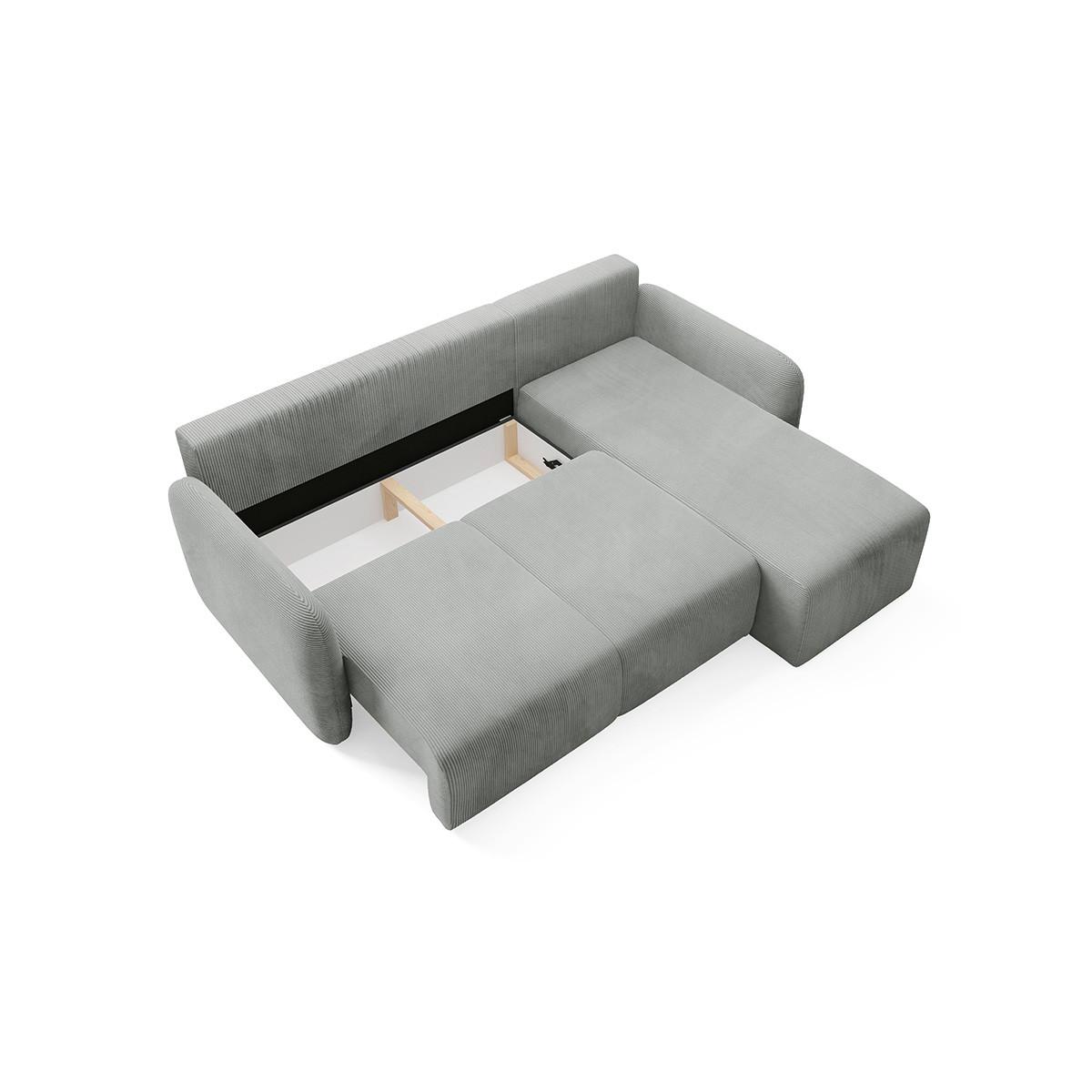 ECKSOFA Dora 3 Sitzplätze Hellgrau - Grau, Holz (245/185cm) - Petits-meubles