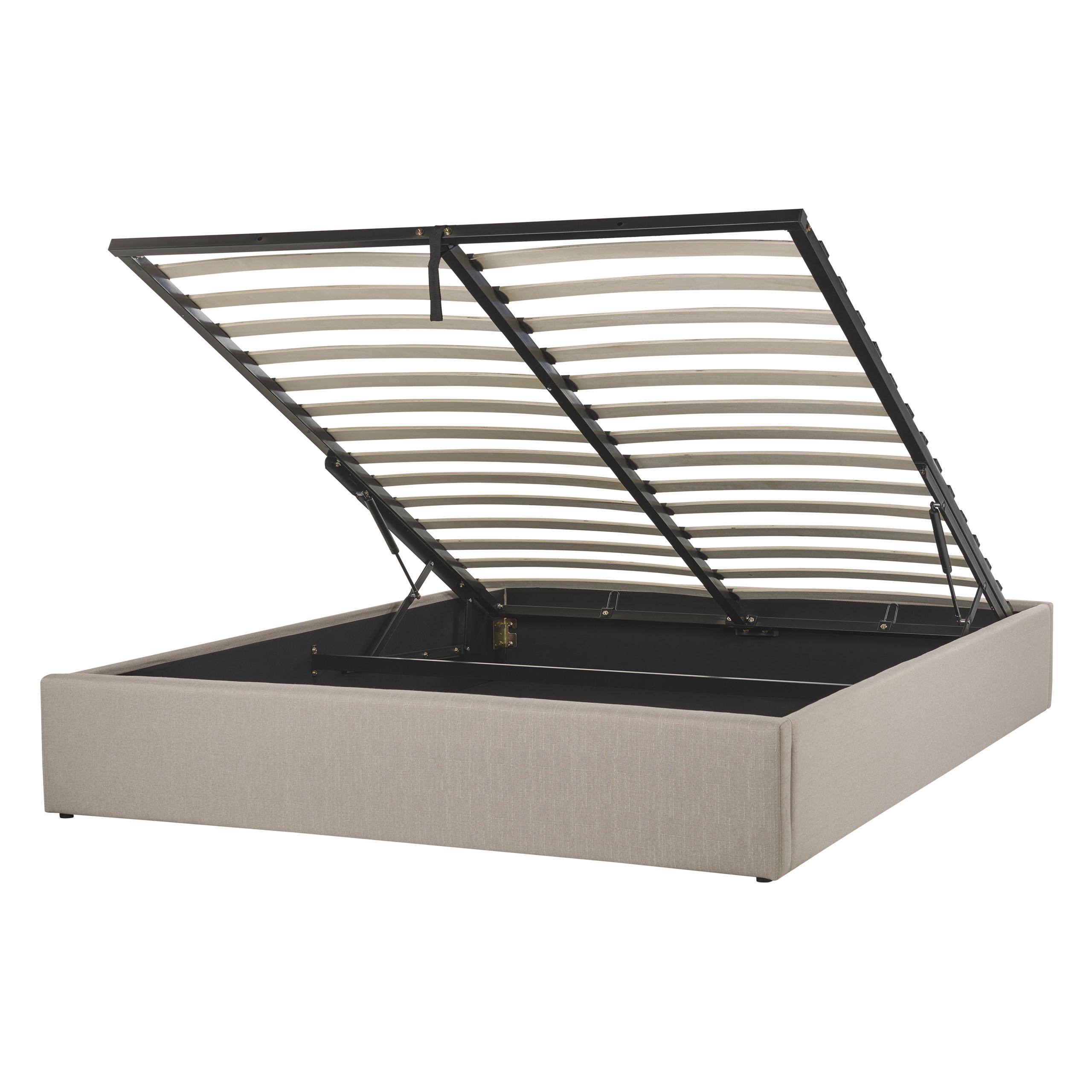 POLSTERBETT 140/200cm Beige Dinan - Beige, Holz/Textil (140/200cm) - Beliani
