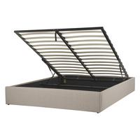 POLSTERBETT 140/200cm Beige Dinan - Beige, Holz/Textil (140/200cm) - Beliani