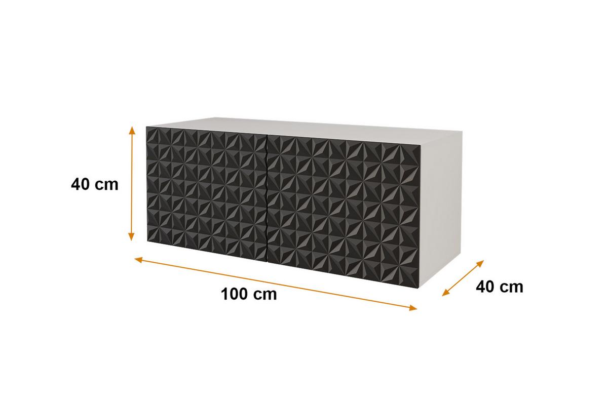 LOWBOARD VIRA-W 100x40x40 cm - Weiß / Schwarz - Schwarz, Holzwerkstoff (100/40/40cm) - ALTDECOR