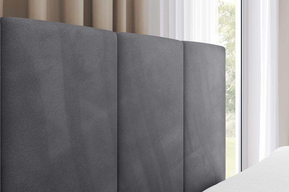 EINZELBETT Jugendbett mit Bettkasten Links, mit Matratze - LOVY 100x200 Dunkelgrau - Dunkelgrau, Holzwerkstoff/Textil (100/200cm) - ALTDECOR