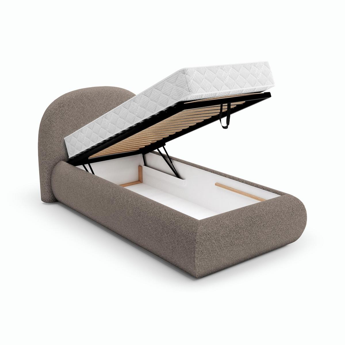 POLSTERBETT Motti 90x200, Einzelbett mit Bettkasten und Taschenfedernmatratze 20 cm, Cappuccino - Cappuccino, Holzwerkstoff (90/200cm) - Beautysofa