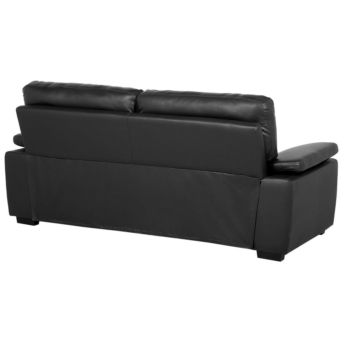5-SITZER SOFA SET Kunstleder Schwarz Vogar - Schwarz, Kunststoff (195/90/74cm) - Beliani