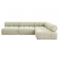 ECKSOFA modulares Sofa Samaro-L2 - 285x190x70 cm Beige Velours - Beige, Holzwerkstoff/Textil (285/190cm) - ALTDECOR