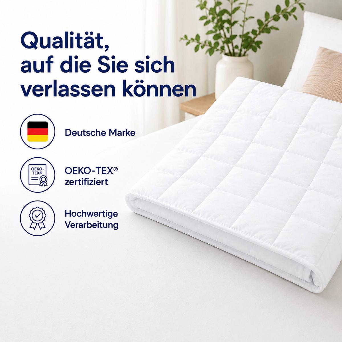 GANZJAHRESBETTDECKE 140x200 cm – atmungsaktive Mikrofaser Bettdecke mit Hohlfaserfüllung – Steppdecke für Sommer und Winter – für Allergiker geeignet - Weiß, Textil (140/200cm) - Mister Sandman