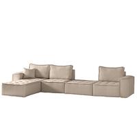ECKSOFA Sande Xl In Alpine - Hellbraun, Holzwerkstoff/Textil (372/192cm) - Fun Möbel