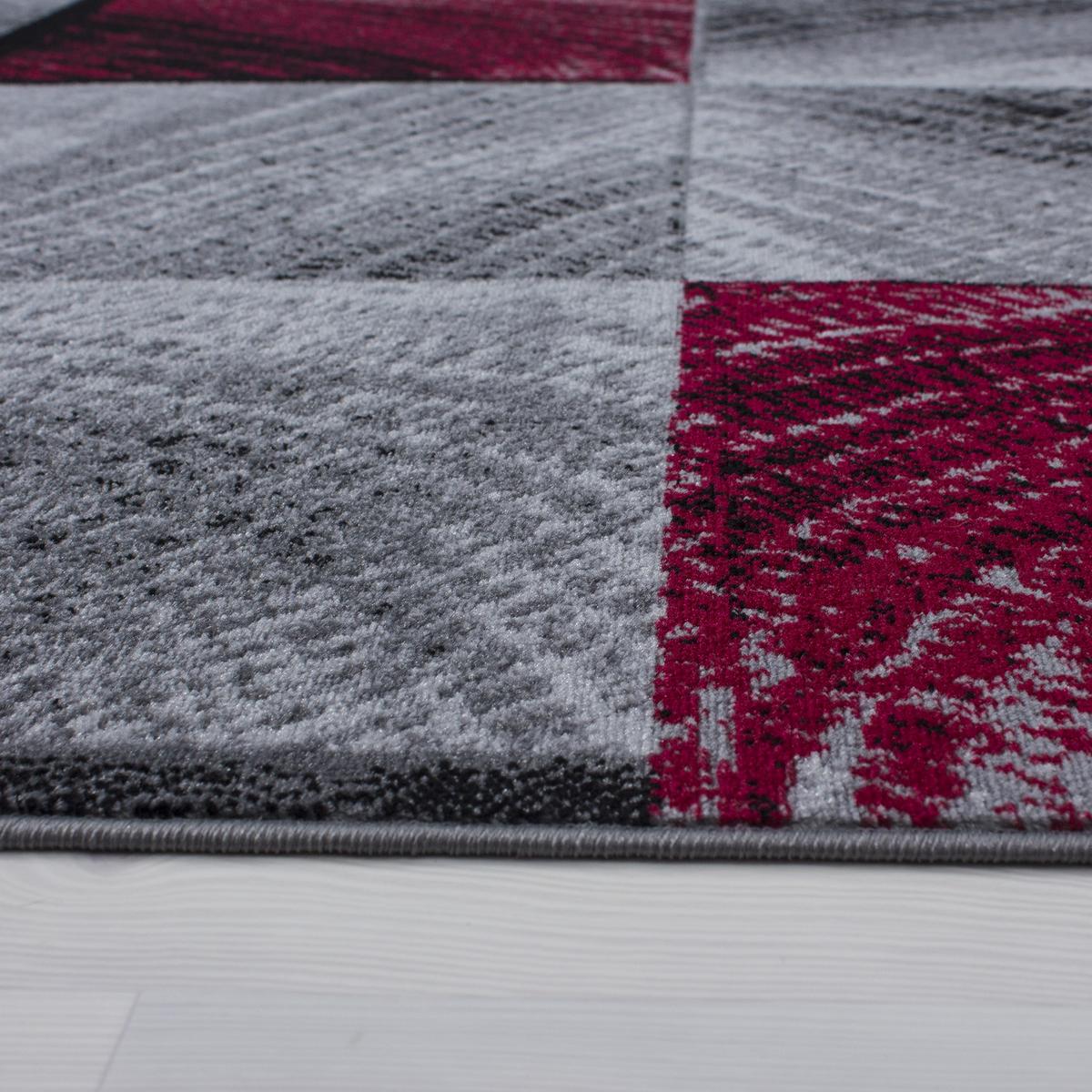 TEPPICH Kurzflor INN in Rot, kariert, 120 x 170 cm - Rot, Textil (170/120cm) - KADIMA DESIGN