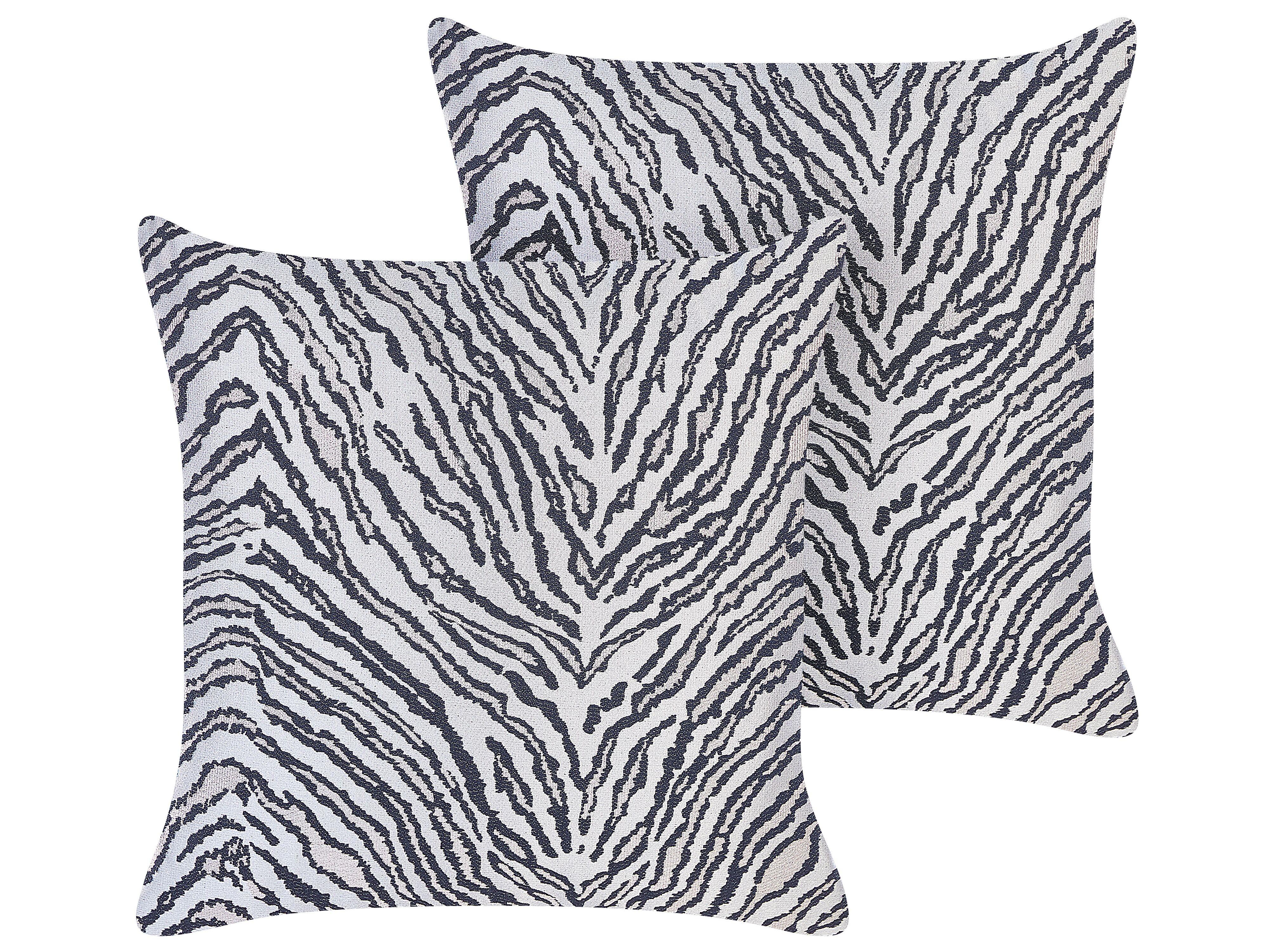 DEKOKISSEN 2er-Set Schwarz 45/45 cm Manetti - Schwarz, Textil (45/45cm) - Beliani