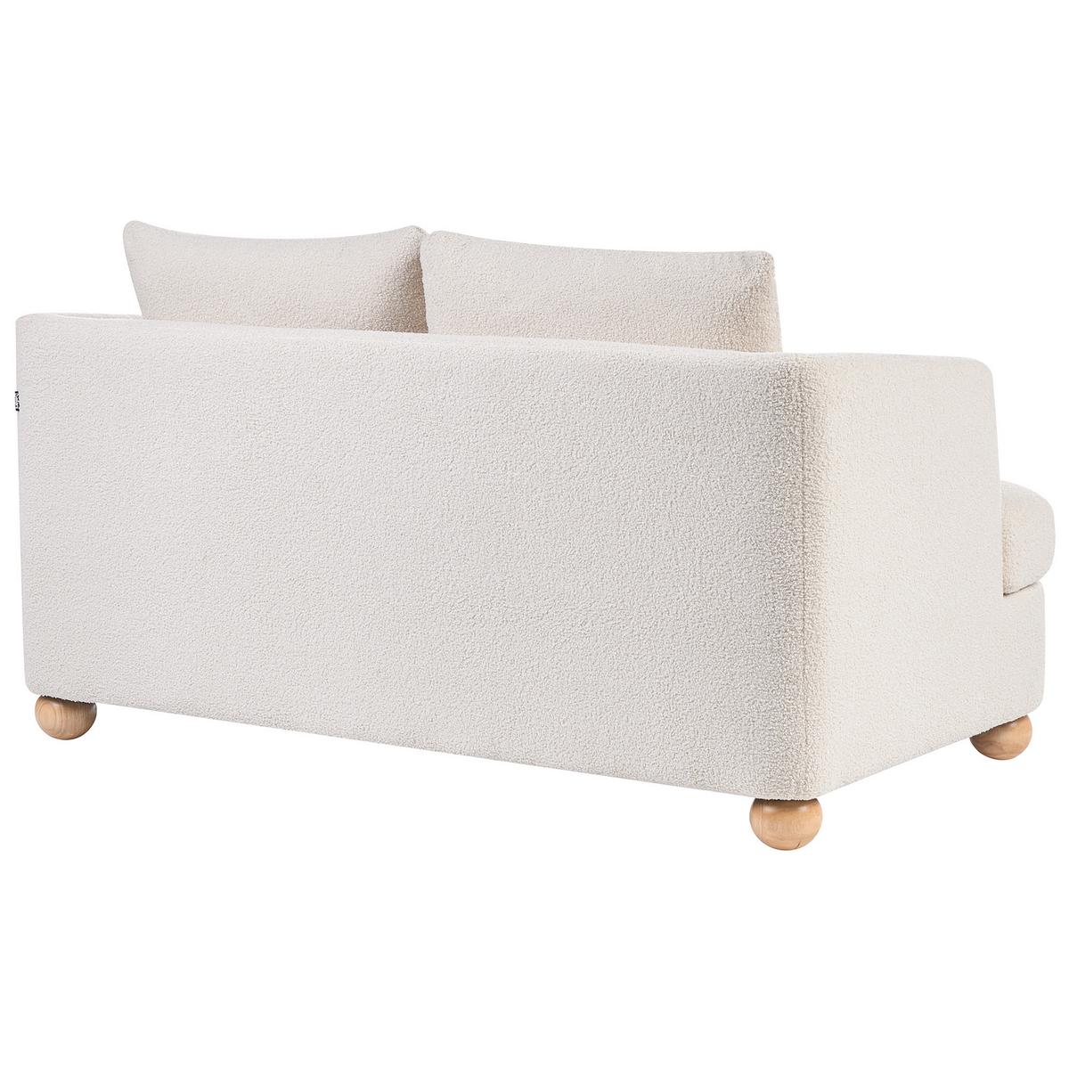 2-SITZER-SOFA Bouclé Cremeweiß Rattvik - Hellbraun, Textil (162/86/82cm) - Beliani
