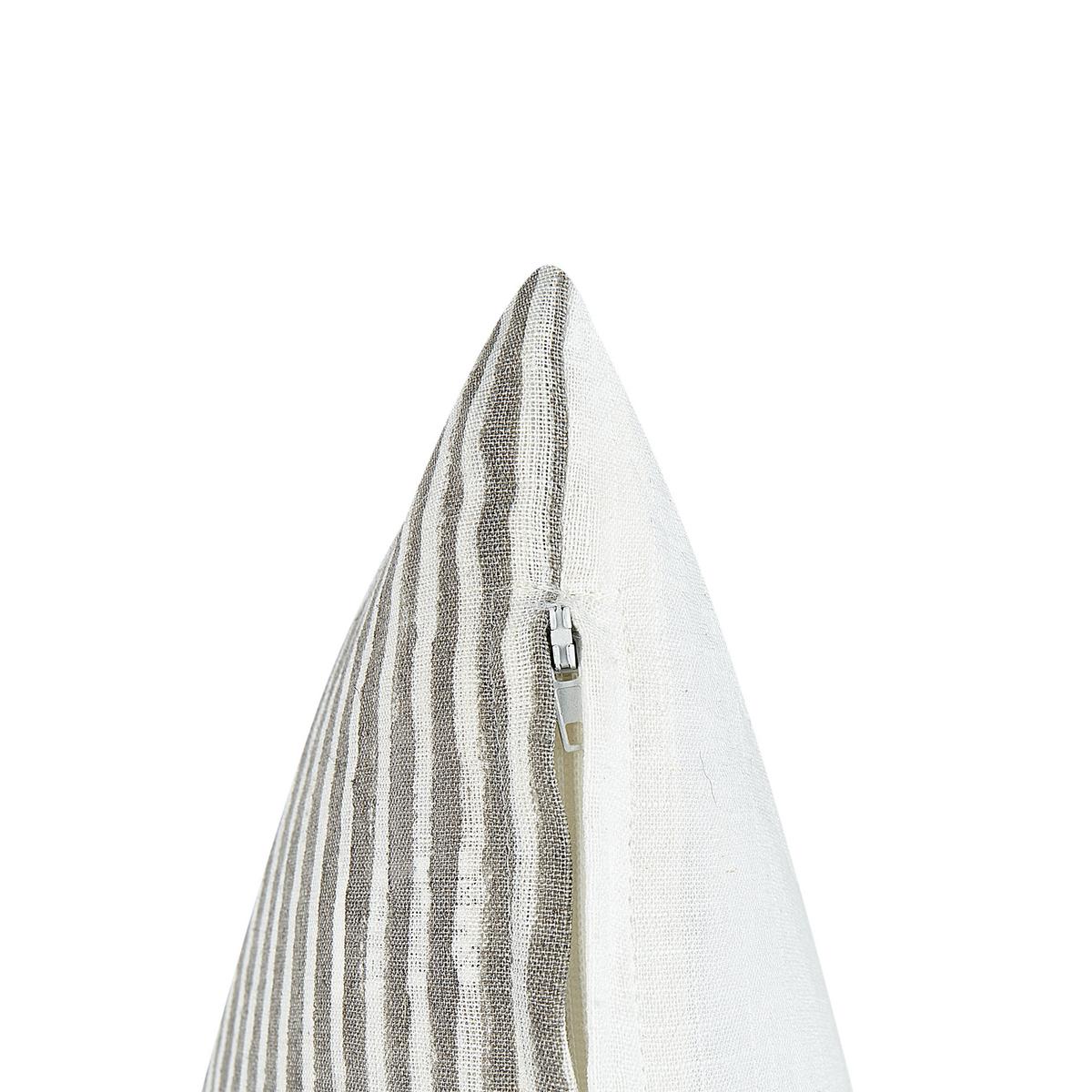 DEKOKISSEN 2er-Set Grau 50/50 cm Kanpas - Weiß/Grau, Textil (50/50cm) - Beliani